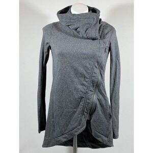 Lululemon Jacket Womens 4 Charcoal Gray Cowl Neck Full Zip Athletic